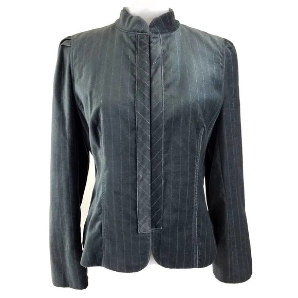 Ann Taylor LOFT ~Woman Size 6~Gray Velvet w/Silver Stripes Party/Evening Jacket. - Picture 1 of 8
